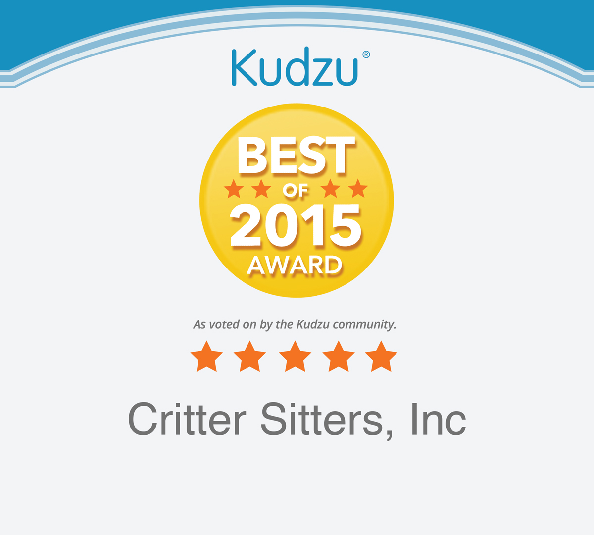 Kudzu award certificate